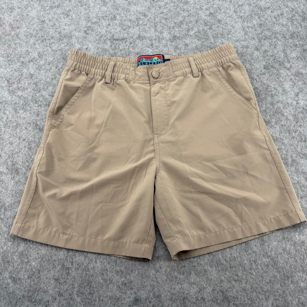Burlebo Kids Performance Everyday Shorts Khaki Tan Size XL 14-16 Elastic Waist